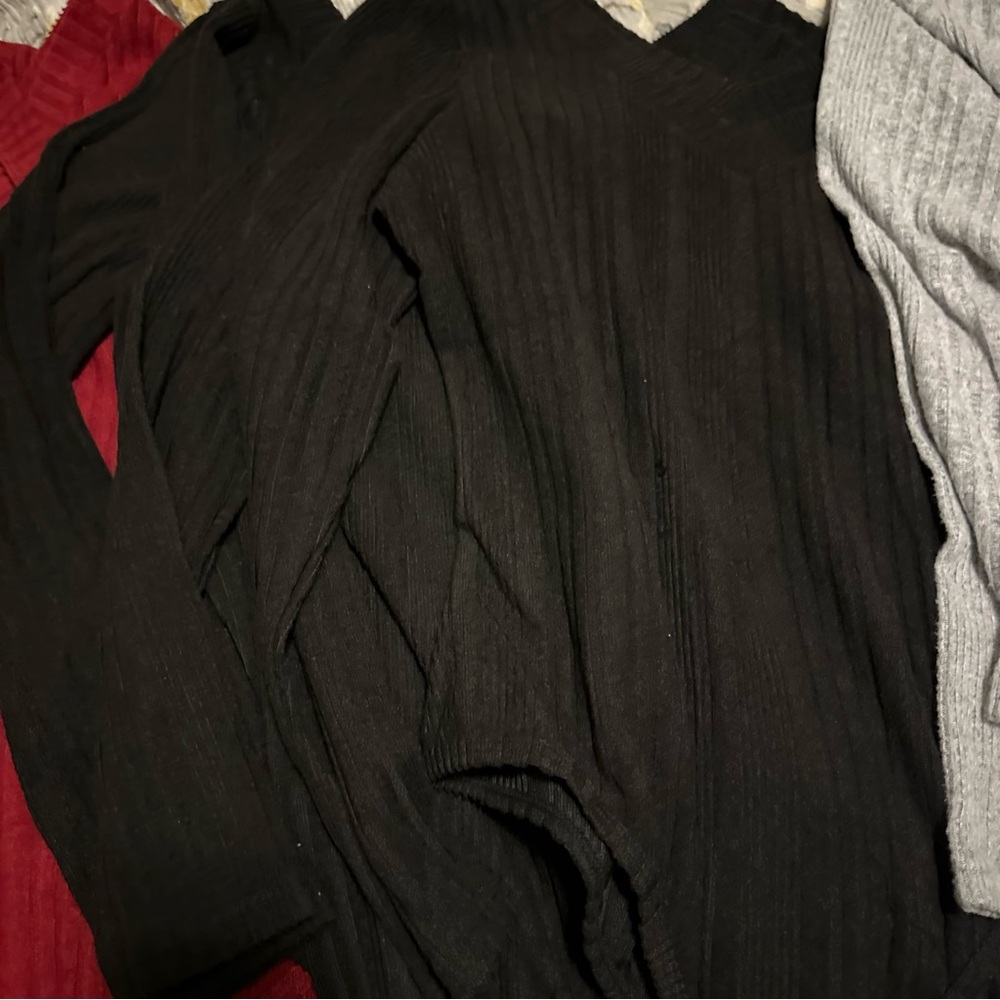 NEW Gray ribbed body suit long sleeve LARGE XX-Large - Picture 13 of 15
